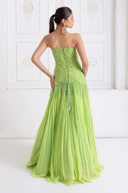 Premya By Manishii Embroidered Corset With Lehenga 