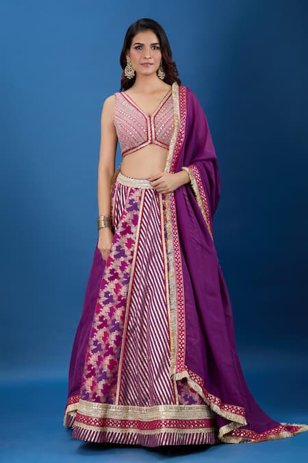 Samyukta Singhania Floral Woven Lehenga Set 