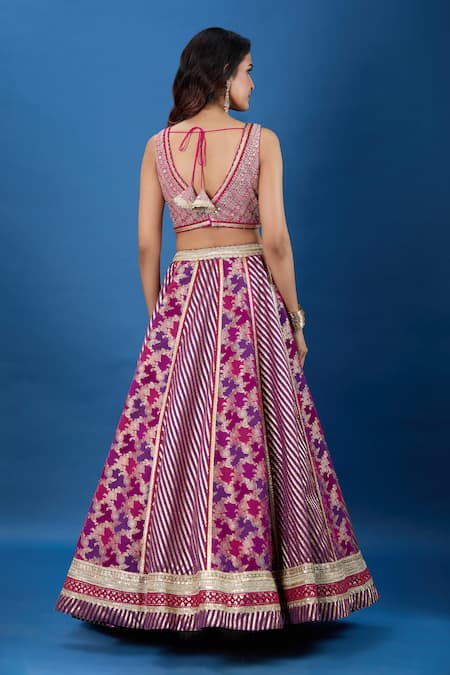 Samyukta Singhania Floral Woven Lehenga Set 