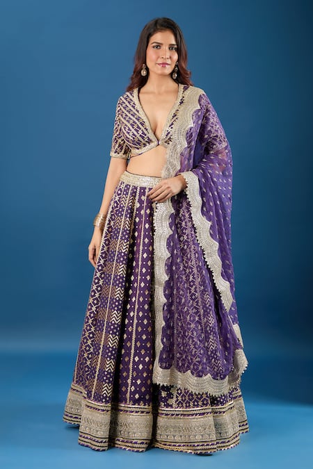 Samyukta Singhania Foil Print Lehenga Set 