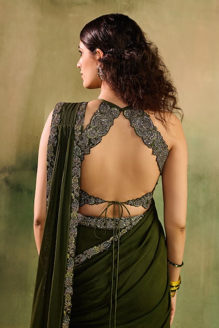 Reeti Arneja - Theklub Abeer Embroidered Layered Lehenga Set  