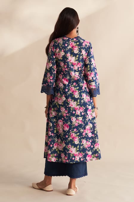 Roze Afsa Printed Kurta Set 