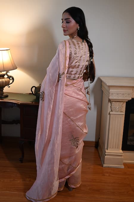 Shorshe Clothing Chanderi Pin Stripe Saree 