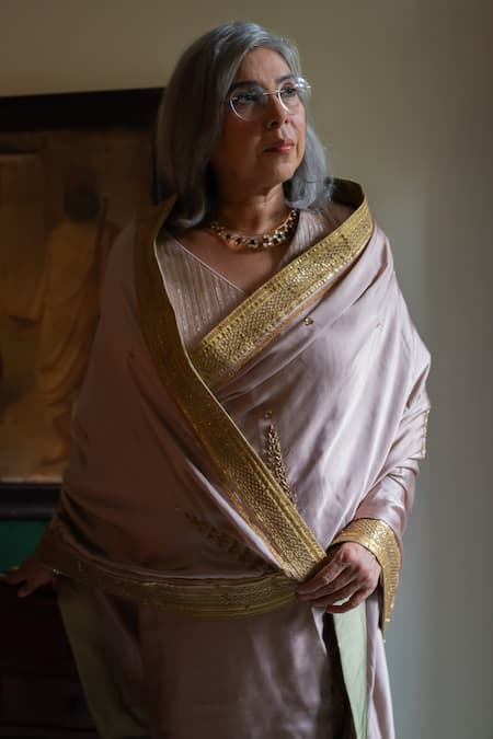 Shop_Shorshe Clothing_Pink Modal, Silk Embroidery Ashok Saree_Online_at_Aza_Fashions