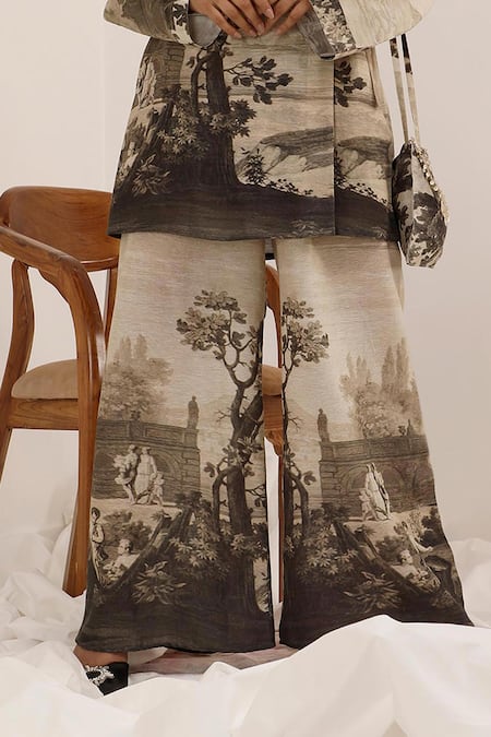 Buy Surkh Syahi Gray Linen Vanya Blazer Set Online at Aza Fashions Buy_Surkh Syahi_Gray Linen Vanya Blazer Set _Online_at_Aza_Fashions