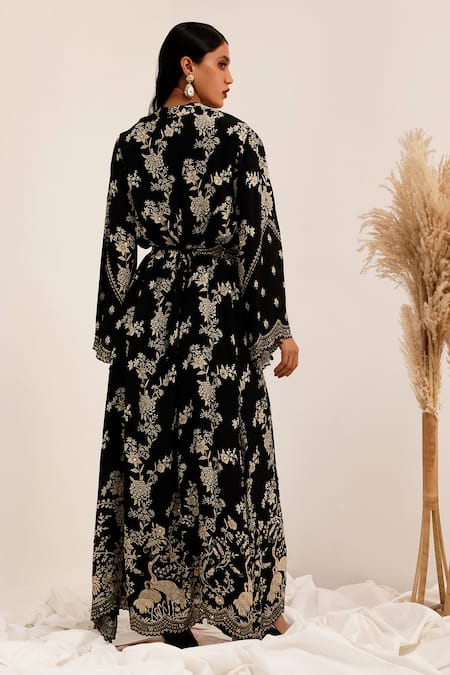 Surkh Syahi Gulshan Long Jacket Set 