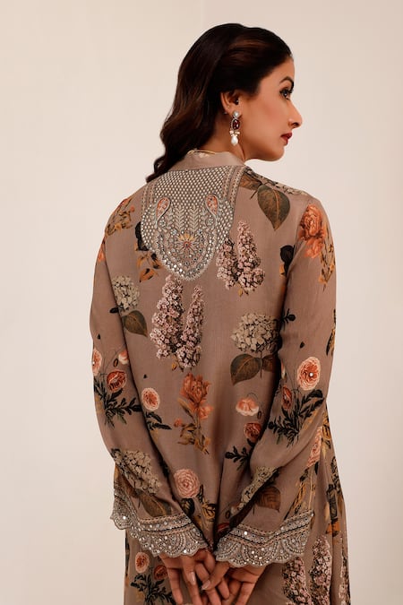 Surkh Syahi Aaina A-line Kurta Set 