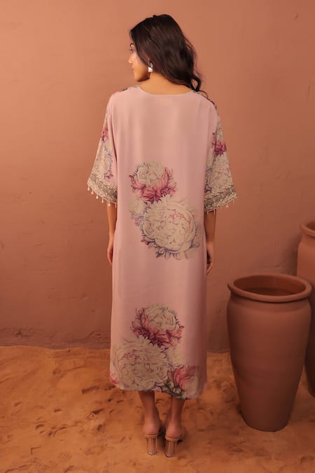 Surkh Syahi Carnation Crush Dress 