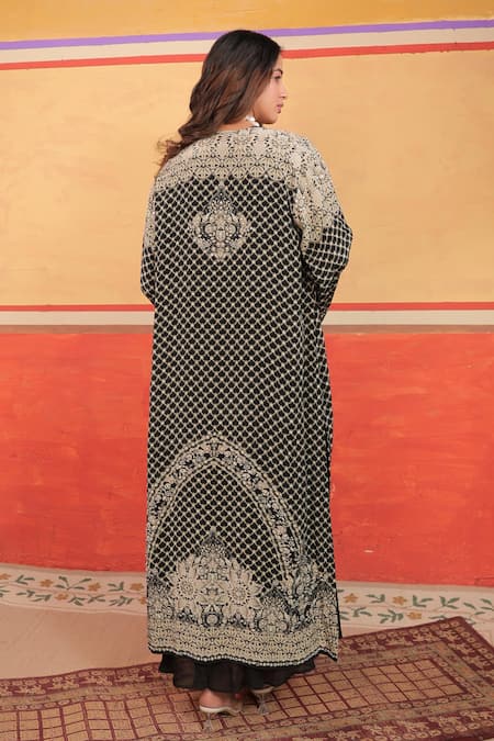 Surkh Syahi Pandora Long Jacket & Dress Set 