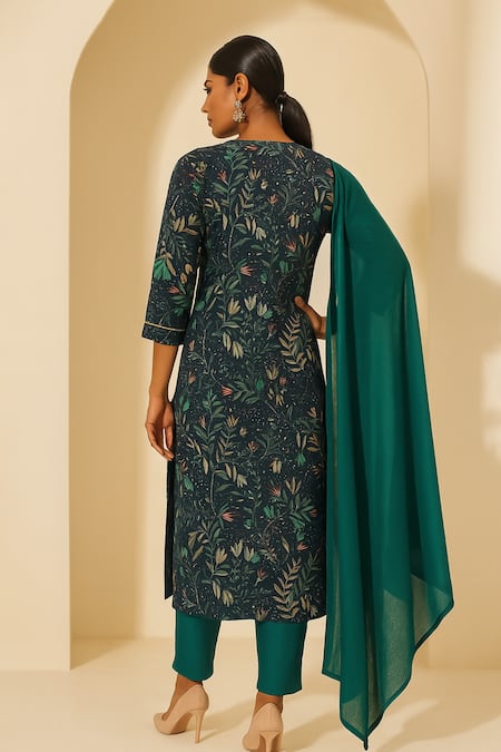 Thee Modern Roots Fern Printed Kurta Set 