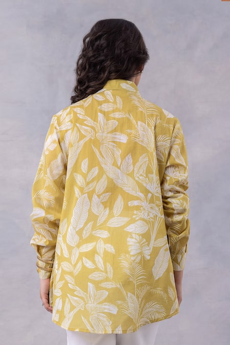 Thee Modern Roots Tropical Print Cotton Mul Shirt 