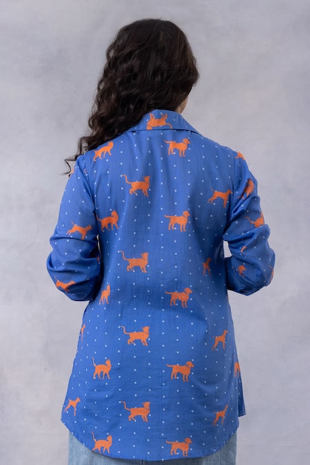 Thee Modern Roots Paws & Tails Cotton Mul Printed Shirt 