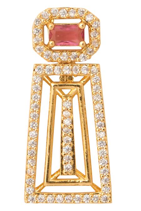 Shop Nazaakat By Samara Singh Gold Plated Stones, And Ruby Embellished Necklace Set Shop_Nazaakat By Samara Singh_Gold Plated Stones, And Ruby Embellished Necklace Set