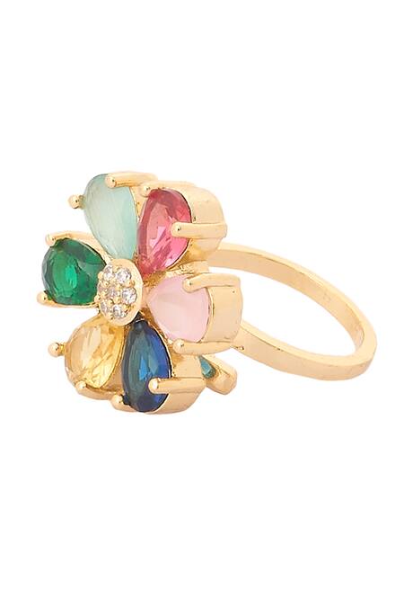 Nazaakat By Samara Singh_Gold Plated Stones, Multi Color Embellished Necklace Set _Online_at_Aza_Fashions