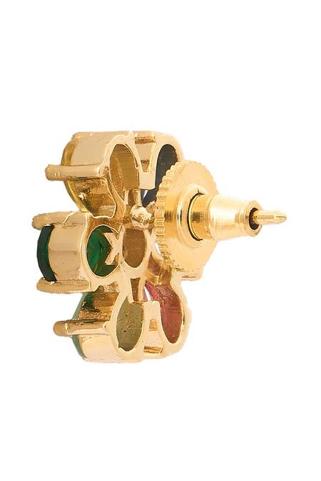 Shop_Nazaakat By Samara Singh_Gold Plated Stones, Multi Color Embellished Necklace Set _Online_at_Aza_Fashions