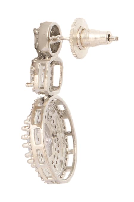 Buy_Nazaakat By Samara Singh_Silver Plated Imitation Diamonds And White Embellished Necklace Set _Online_at_Aza_Fashions