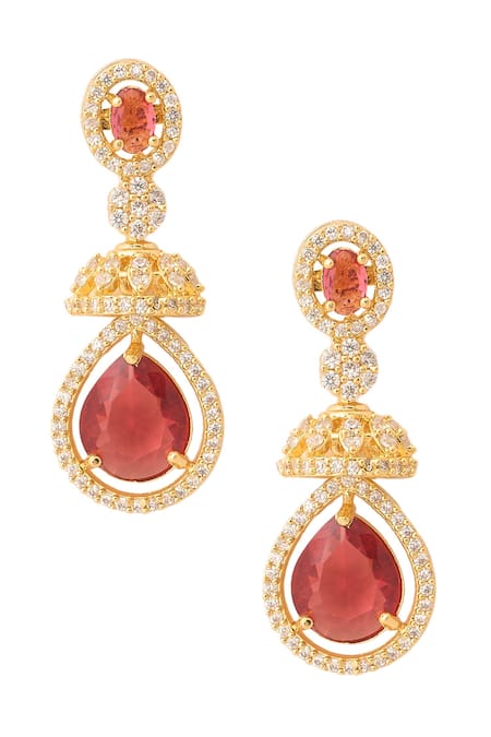 Nazaakat By Samara Singh Red Gemstones, Diamonds Ruby Embellished Necklace Set Online at Aza Fashions Nazaakat By Samara Singh_Red Gemstones, Diamonds Ruby Embellished Necklace Set _Online_at_Aza_Fashions