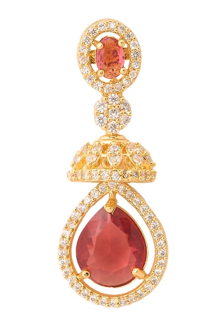 Buy Nazaakat By Samara Singh Red Gemstones, Diamonds Ruby Embellished Necklace Set Buy_Nazaakat By Samara Singh_Red Gemstones, Diamonds Ruby Embellished Necklace Set