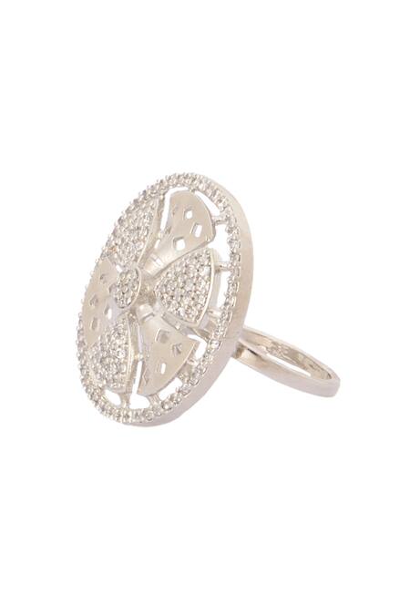 Nazaakat By Samara Singh_Silver Plated Faux , And White Embellished Necklace Set _at_Aza_Fashions