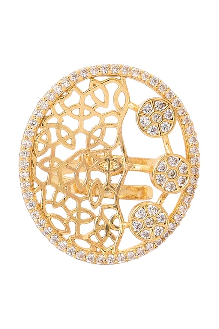 Buy_Nazaakat By Samara Singh_Gold Plated Imitation Diamonds Stone Embellished Necklace Set 