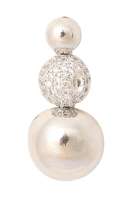 Nazaakat By Samara Singh Silver Plated Faux , And White Embellished Necklace Set at Aza Fashions Nazaakat By Samara Singh_Silver Plated Faux , And White Embellished Necklace Set _at_Aza_Fashions