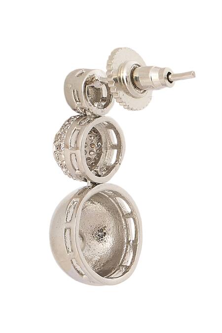 Buy Nazaakat By Samara Singh Silver Plated Faux , And White Embellished Necklace Set Buy_Nazaakat By Samara Singh_Silver Plated Faux , And White Embellished Necklace Set