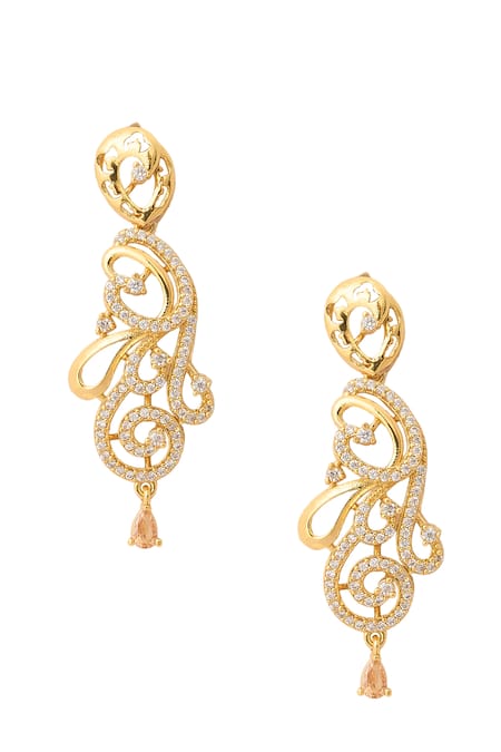 Shop Nazaakat By Samara Singh Gold Plated Imitation Diamonds Stone Embellished Necklace Set Shop_Nazaakat By Samara Singh_Gold Plated Imitation Diamonds Stone Embellished Necklace Set