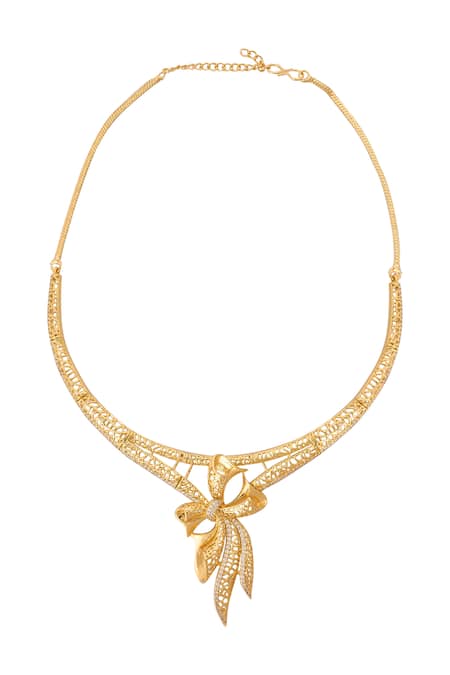 Shop_Nazaakat By Samara Singh_Gold Plated Imitation Diamonds Stone Embellished Necklace Set _Online_at_Aza_Fashions