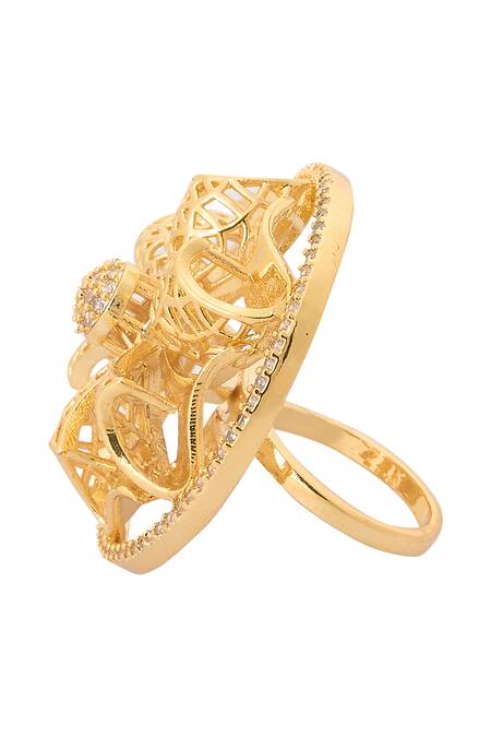 Nazaakat By Samara Singh_Gold Plated Imitation Diamonds Stone Embellished Necklace Set _at_Aza_Fashions