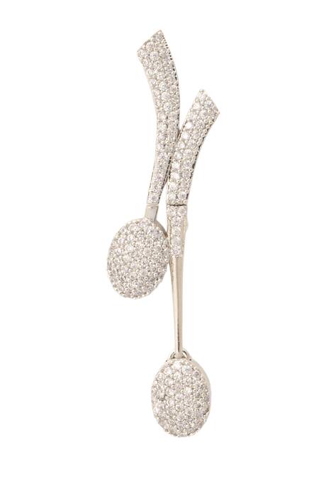 Shop Nazaakat By Samara Singh Silver Plated Faux , Stone Embellished Necklace Set Online at Aza Fashions Shop_Nazaakat By Samara Singh_Silver Plated Faux , Stone Embellished Necklace Set_Online_at_Aza_Fashions