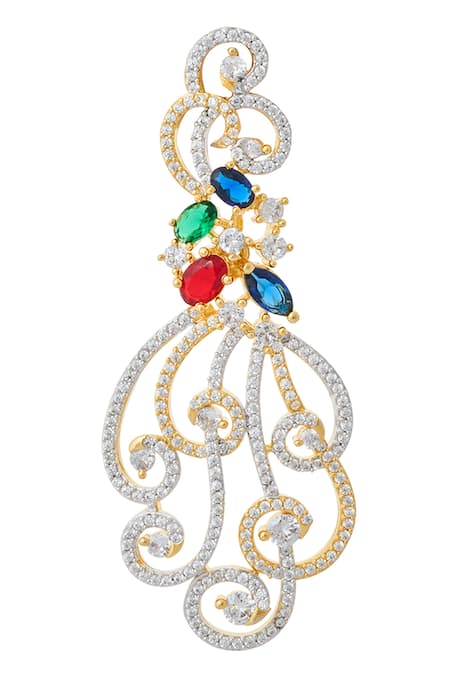 Buy_Nazaakat By Samara Singh_Diamonds, Stones Multi Color Embellished Earrings _Online_at_Aza_Fashions
