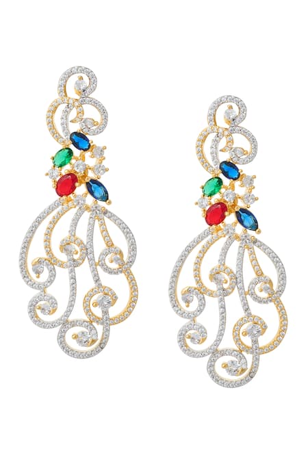 Nazaakat By Samara Singh Multi Color Embellished Earrings 