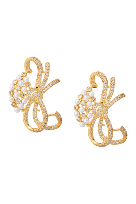 Nazaakat By Samara Singh Stone Embellished Earrings 