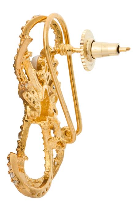 Buy_Nazaakat By Samara Singh_White Crystals Stone Embellished Earrings _Online_at_Aza_Fashions