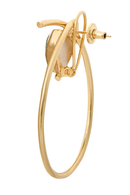 Nazaakat By Samara Singh White Faux Diamonds Embellished Pair Of Earrings Online at Aza Fashions Nazaakat By Samara Singh_White Faux Diamonds Embellished Pair Of Earrings _Online_at_Aza_Fashions