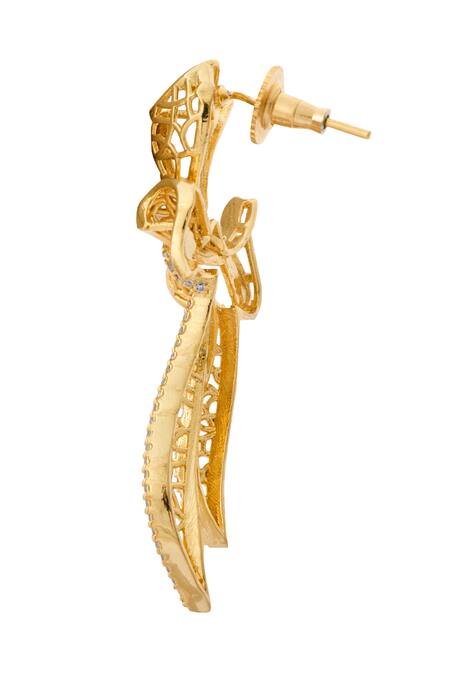 Nazaakat By Samara Singh Gold Plated Faux Diamonds Embellished Pair Of Earrings Online at Aza Fashions Nazaakat By Samara Singh_Gold Plated Faux Diamonds Embellished Pair Of Earrings_Online_at_Aza_Fashions