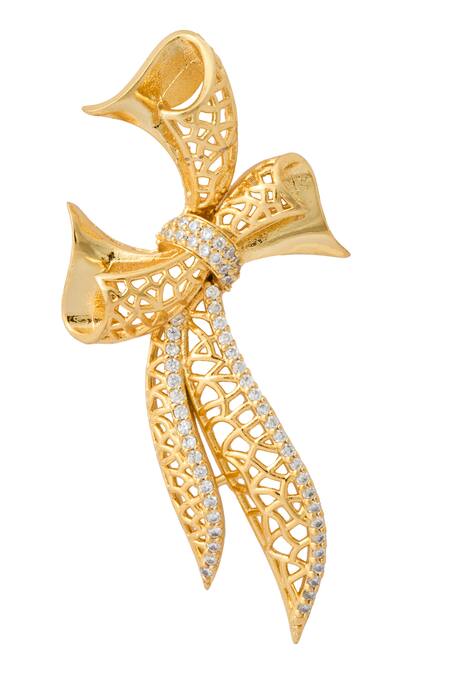 Shop Nazaakat By Samara Singh Gold Plated Faux Diamonds Embellished Pair Of Earrings at Aza Fashions Shop_Nazaakat By Samara Singh_Gold Plated Faux Diamonds Embellished Pair Of Earrings_at_Aza_Fashions