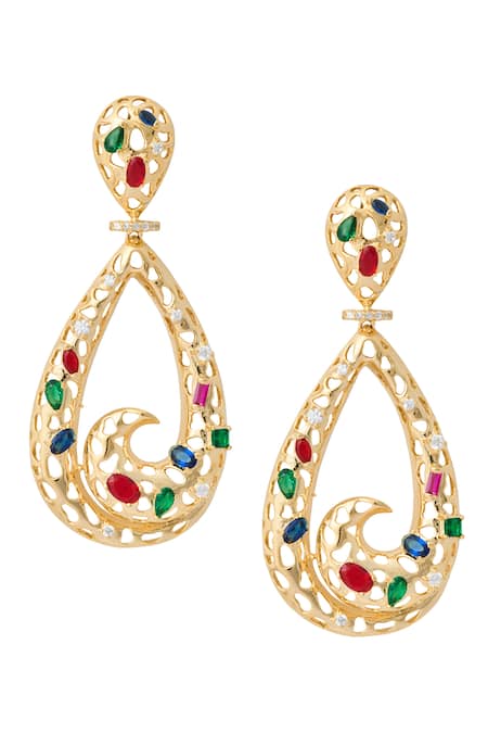 Nazaakat By Samara Singh Multi Color Embellished Pair Of Earrings 