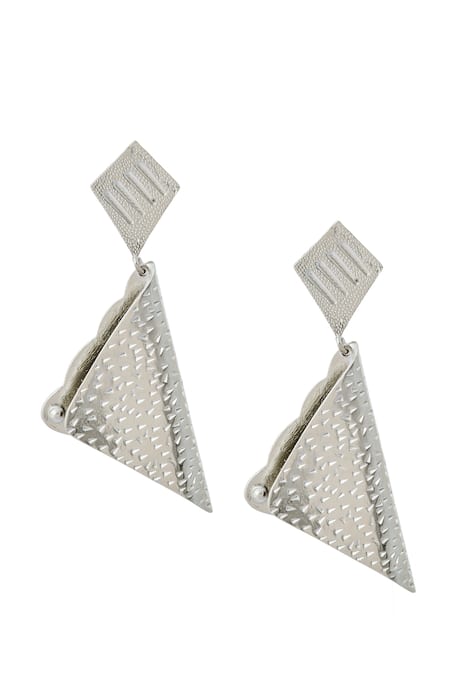 Nazaakat By Samara Singh Silver Embellished Pair Of Earrings 