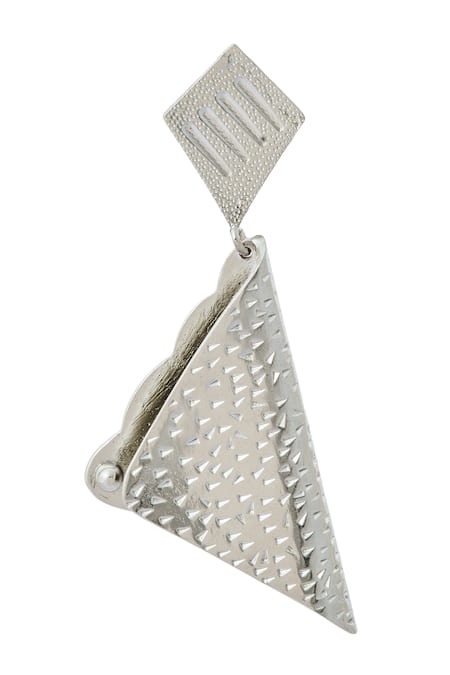 Shop_Nazaakat By Samara Singh_Silver Plated Embellished Pair Of Earrings _Online_at_Aza_Fashions