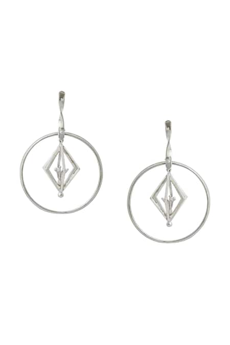 Nazaakat By Samara Singh Silver Embellished Pair Of Earrings 