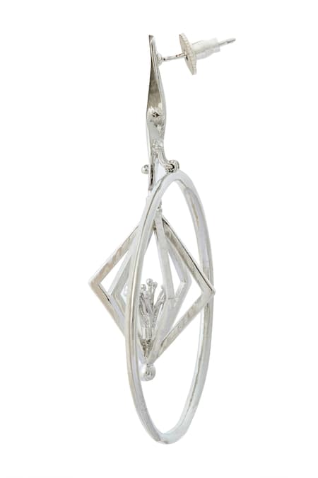 Buy Nazaakat By Samara Singh Silver Plated Embellished Pair Of Earrings Online at Aza Fashions Buy_Nazaakat By Samara Singh_Silver Plated Embellished Pair Of Earrings _Online_at_Aza_Fashions