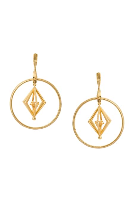 Nazaakat By Samara Singh Gold Embellished Pair Of Earrings 