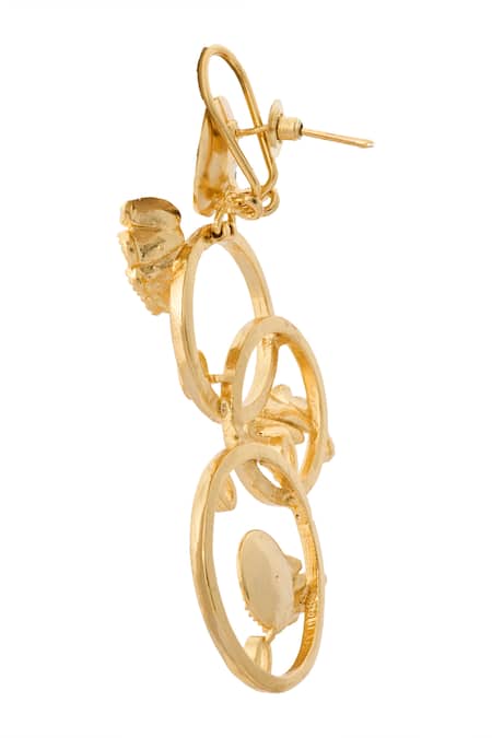 Nazaakat By Samara Singh Gold Plated Abstract Embellished Pair Of Earrings Online at Aza Fashions Nazaakat By Samara Singh_Gold Plated Abstract Embellished Pair Of Earrings _Online_at_Aza_Fashions