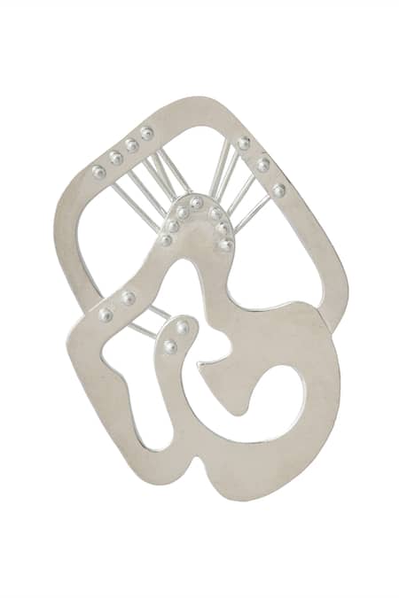 Buy_Nazaakat By Samara Singh_Silver Plated Abstract Embellished Pair Of Earrings _Online_at_Aza_Fashions