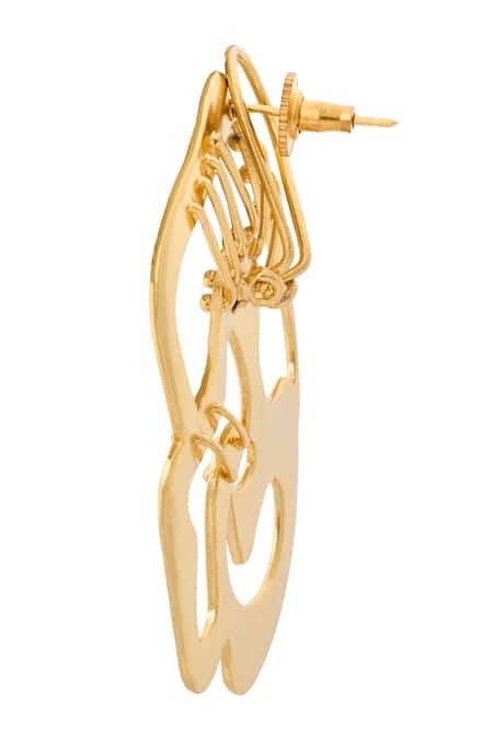 Nazaakat By Samara Singh Gold Plated Embellished Pair Of Earrings Online at Aza Fashions Nazaakat By Samara Singh_Gold Plated Embellished Pair Of Earrings _Online_at_Aza_Fashions