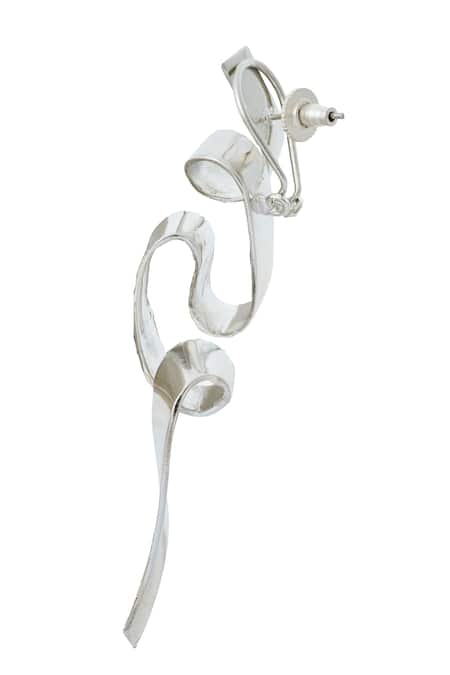 Nazaakat By Samara Singh Silver Plated Abstract Embellished Pair Of Earrings Online at Aza Fashions Nazaakat By Samara Singh_Silver Plated Abstract Embellished Pair Of Earrings _Online_at_Aza_Fashions