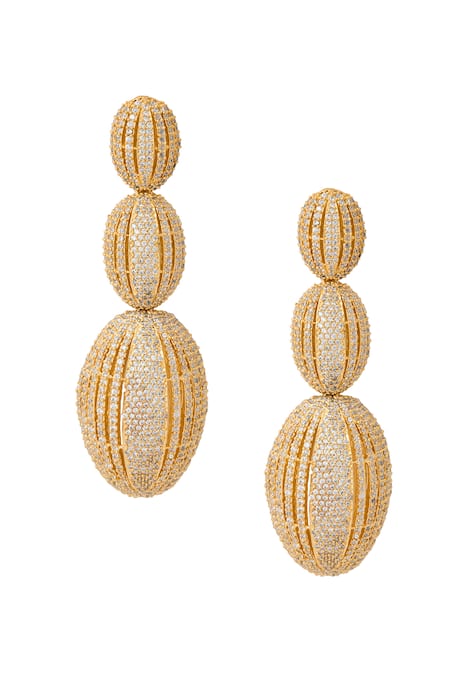 Nazaakat By Samara Singh Gold Stone Embellished Pair Of Earrings 