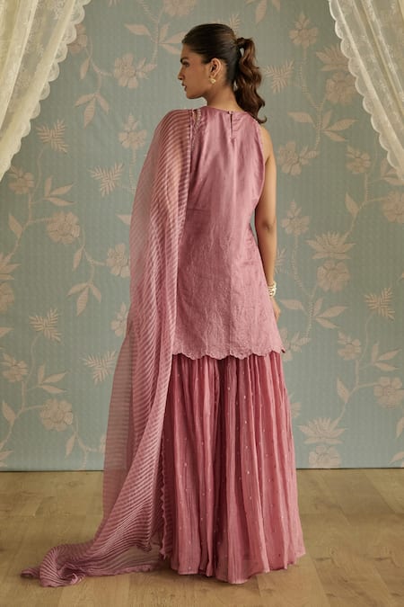 Kritika Dawar Ira Hand Embroidered Halter Neck Kurta Gharara Set 