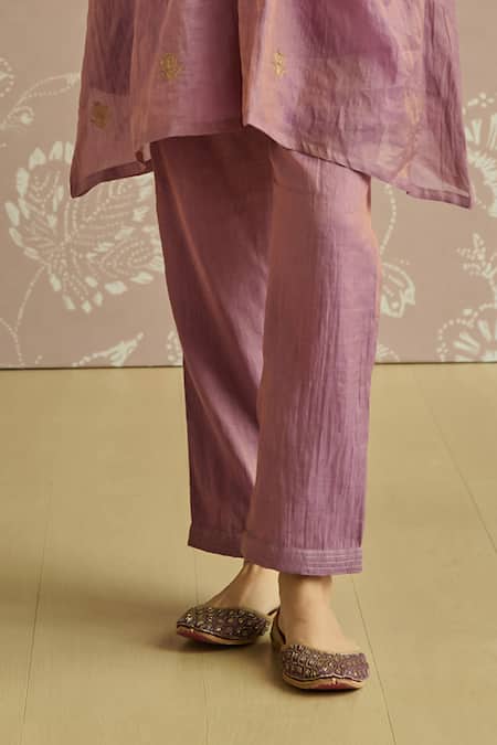 Kritika Dawar Purple Tissue Embroidery V-neck Noora Hand Kaftan Set Online at Aza Fashions Kritika Dawar_Purple Tissue Embroidery V-neck Noora Hand Kaftan Set _Online_at_Aza_Fashions